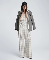 Kenneth Cole Women's Plaid Halter Neck Bustier Top