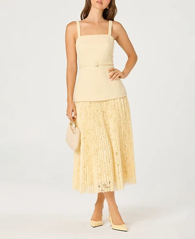 Astr the Label Women's Square Neck Drop-Waist Maxi Dress