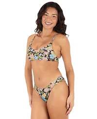Hurley Women's Reversible Miami Garden Cross-Back Bikini Top