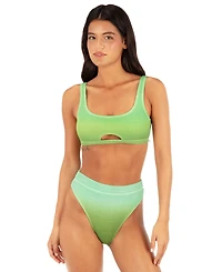 Hurley Women's Ombre Scrunch Scoop Neck Bikini Top