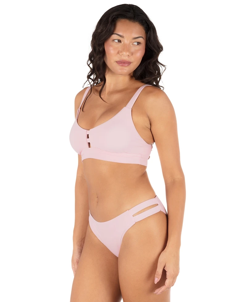 Hurley Women's Max Solid Pull-On Strappy Bikini Top