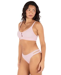 Hurley Women's Max Solid Pull-On Strappy Bikini Top