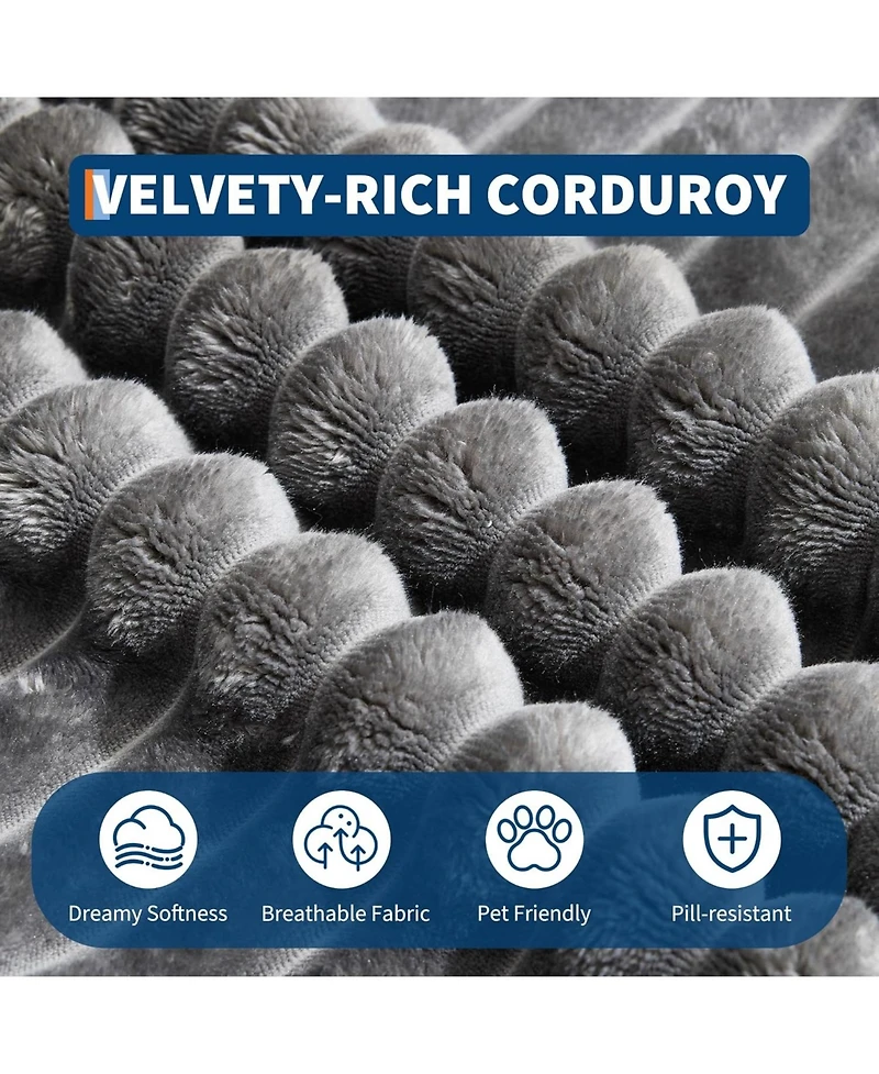 gaomon Oversized Chaise Lounge Chair Indoor Upholstered Sofa Bed with Throw Pillows and Armrests Comfy Corduroy Sleeper Couch