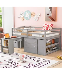 Streamdale Furniture Full Size Loft Bed with Desk