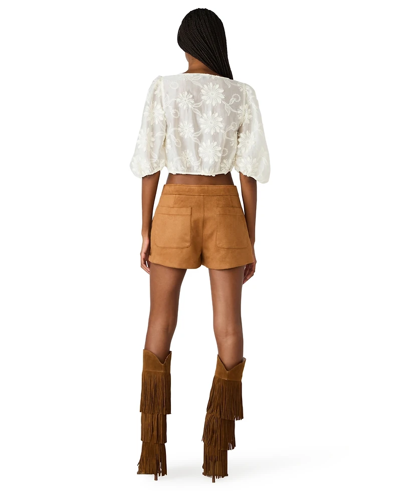 Steve Madden Women's Sienna V-Neck Cropped Top