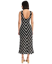 Donna Morgan Women's Crochet Sleeveless Midi Dress