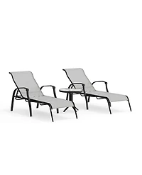 Oasis Outdoor 3-Pc. Chaise Set (2 Chaise Lounge Chairs + 1 End Table), Created for Macy's