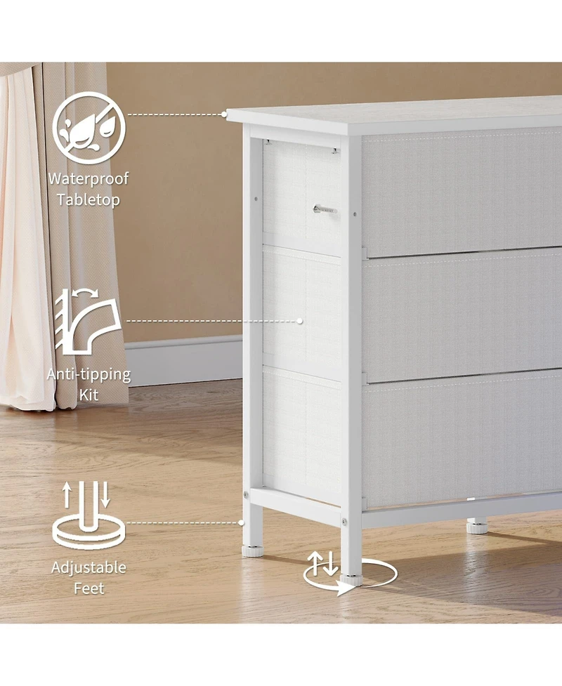 gaomon 63 Inch Tv Stand Dresser with 10 Drawers, Long Entertainment Center for TVs Up to 75 Inch