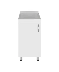 Fm Furniture Slee Compact Utility Sink Cabinet with Storage and Metal Legs for Laundry Room