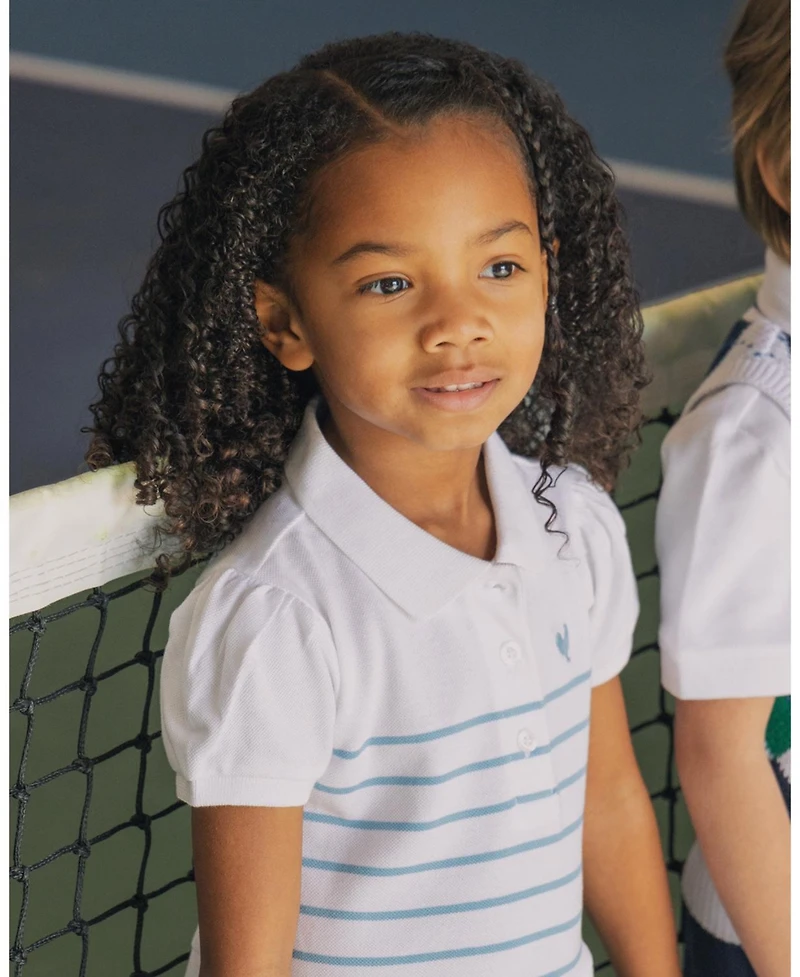 Hope & Henry Toddler Girls Organic Puff Sleeve Pique Polo Dress