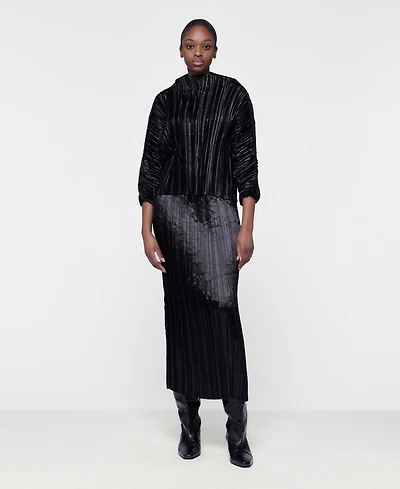 Leem Women's Fitted Plisse Skirt