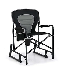 Outdoor Rocker Camping Chair for Adults with Dual Springs Padded Back