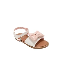 Bebe Little Girls Girl's Fashion Sandals – Dressy Shoes with Puffy Bow Accent and Hanging Charm