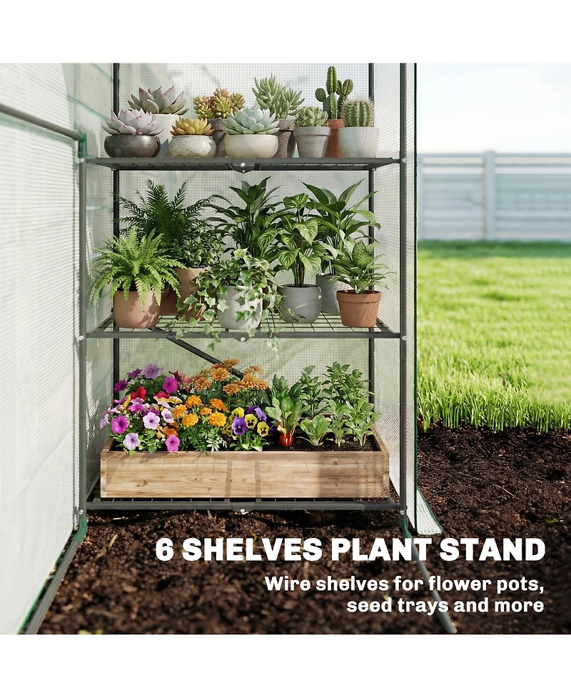 house for Outdoors, 6 Shelves with Pe Cover,