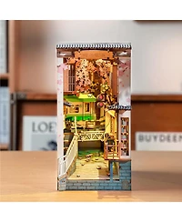Robotime 3D Jigsaw Puzzle Wooden Model Kit Book Nook Bookend Stand Diy Bookshelf Insert, 7.28"3.94"9.53
