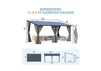 Aecojoy Wall Gazebo with Curtains and Mosquito Netting