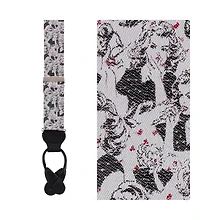 Trafalgar Men's Vintage Vixen Novelty Silk Button End Suspenders