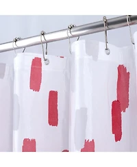 Rt Designers Collection 90 Gsm Printed Peva Glit Brush Stroke 13 Piece Shower Curtain Set 70" x 72"
