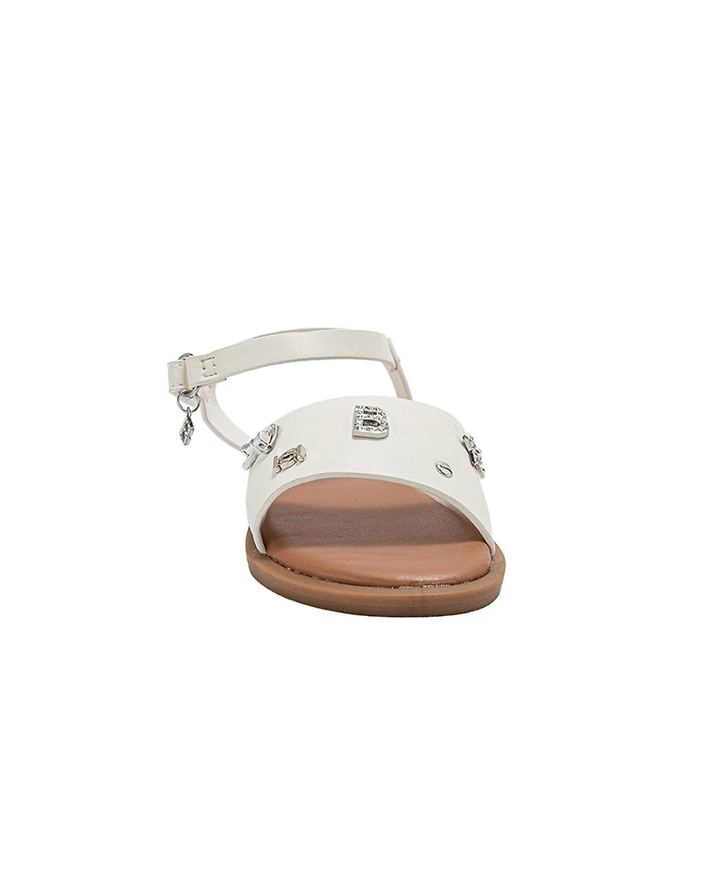 Bebe Little Girls Fashion Sandals – Dressy Shoes with Decorative Metal Charms
