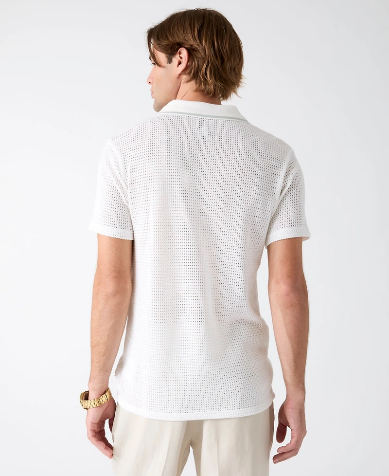 Guess Men's Daryl Crochet Knit Polo Shirt