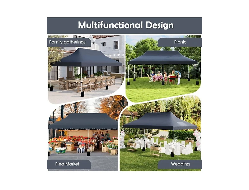 Slickblue Foldable Outdoor Canopy Gazebo with Storage Bag