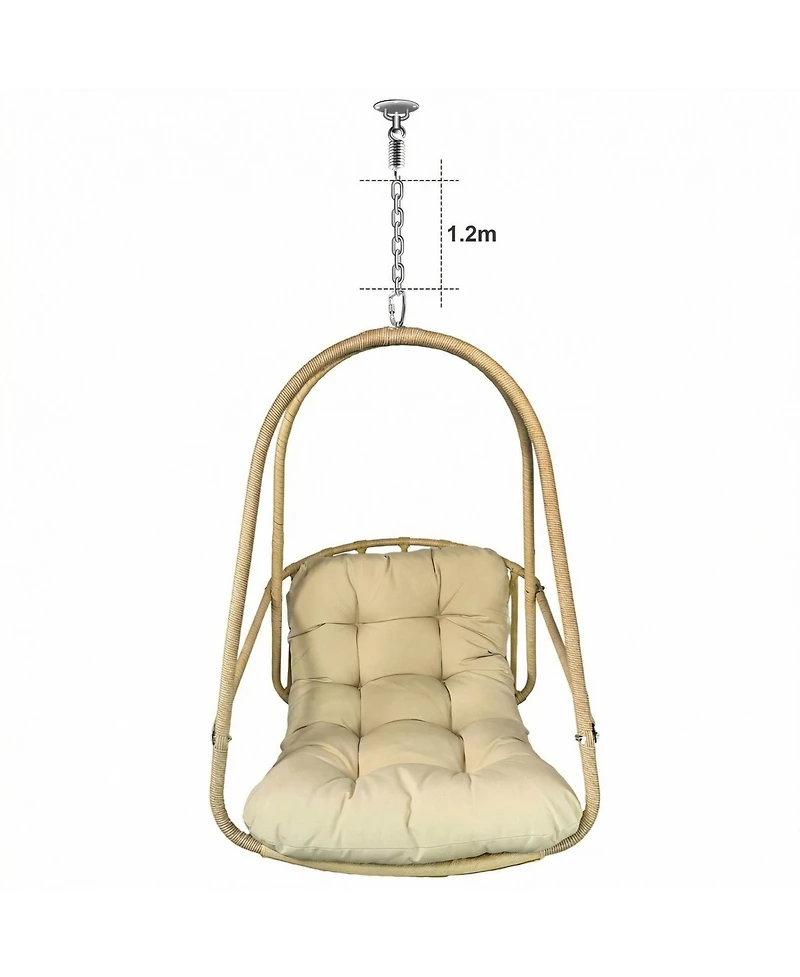 Clihome Wicker Rattan Swing Egg Chair without Stand
