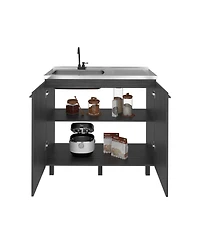 Fm Furniture Utility Sink Cabinet with 2 Doors and 3 Shelves