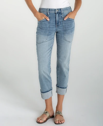 Liverpool Los Angeles Petite Marley Cropped Girlfriend Cuffed Jeans