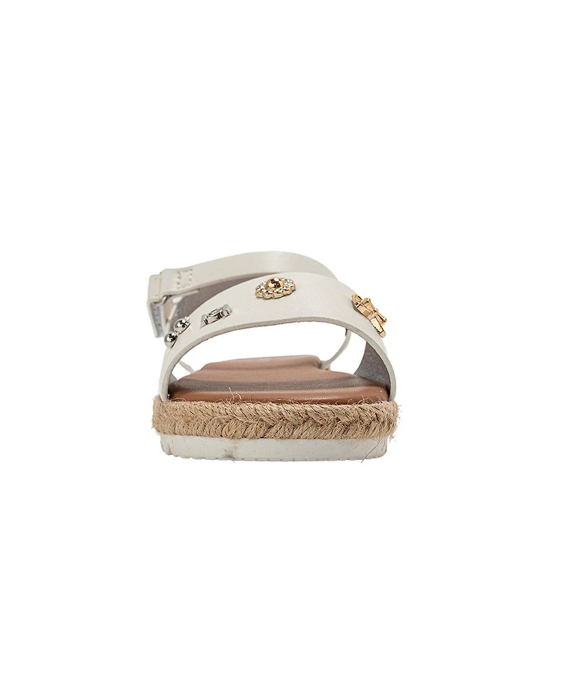 Bebe Little Girls Girl's Fashion Sandals – Dressy Shoes with Playful Charm Details