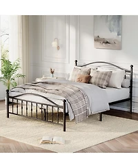 gaomon Full Size Metal Platform Bed Frame, Circular Headboard and Footboard, Heavy-Duty Iron Frame, No Box Spring Needed, Noise-Free Design