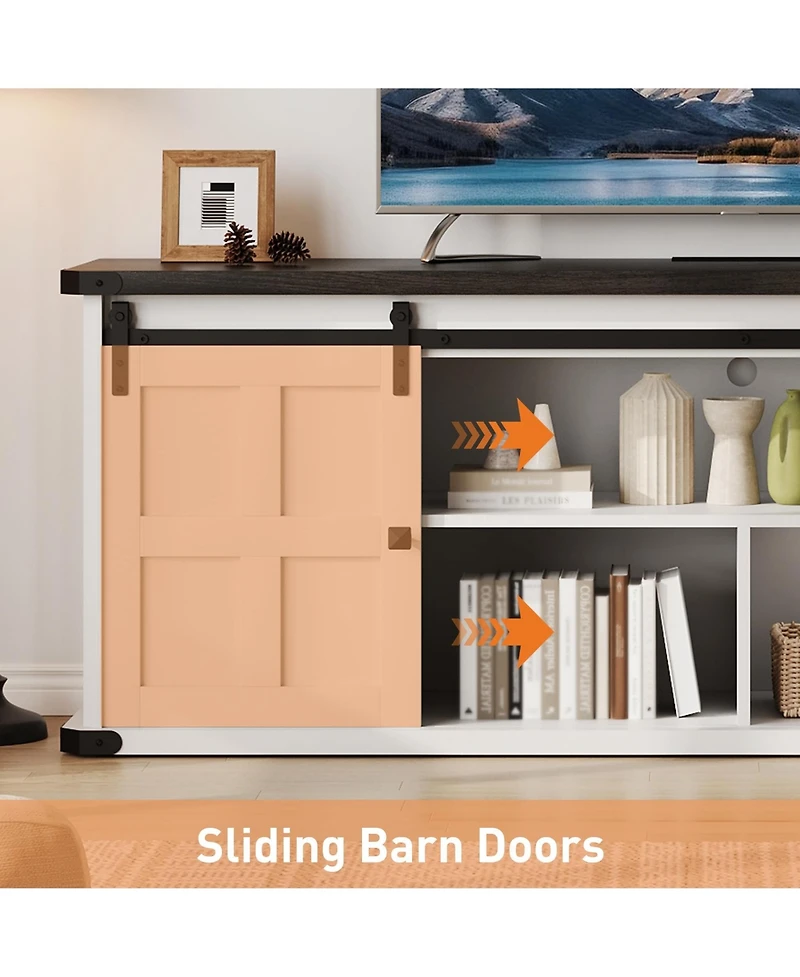 Gaomon Farmhouse Tv Stand for 75 Inch Tv