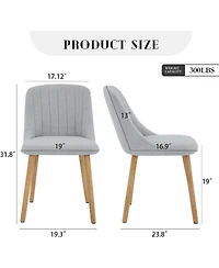 gaomon Dining Chairs Set of 2, Upholstered Fabric Chairs with Solid Oak Legs