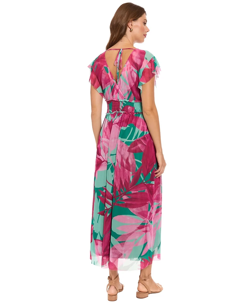 London Times Petite V-Neck Fit & Flare Dress