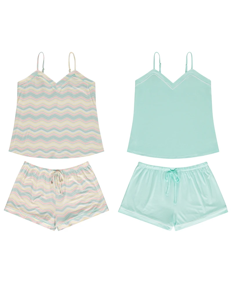 Flora by Nikrooz Women's Ayanna 4-Pc Pack 2 Cami & Shorts