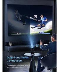 Elephas 4K Mini Projector with WiFi and Bluetooth, 180° Rotation & Auto Keystone, Full Hd 1080P Supported, Portable HY300 Outdoor Movie Projector