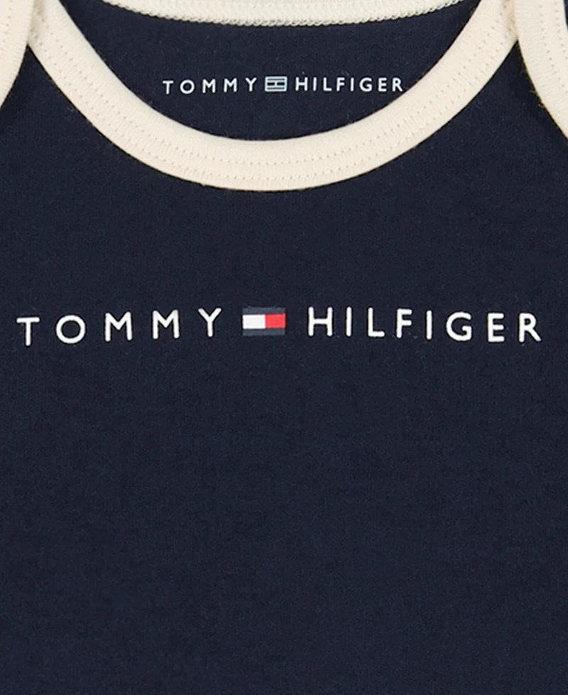 Tommy Hilfiger Baby Boys' Short-Sleeve Embroidered Bodysuit and Pants, 3-Piece Set