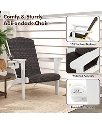 Gymax 4PCS Patio Adirondack Chair Wide Armrests & Hidden Cupholder