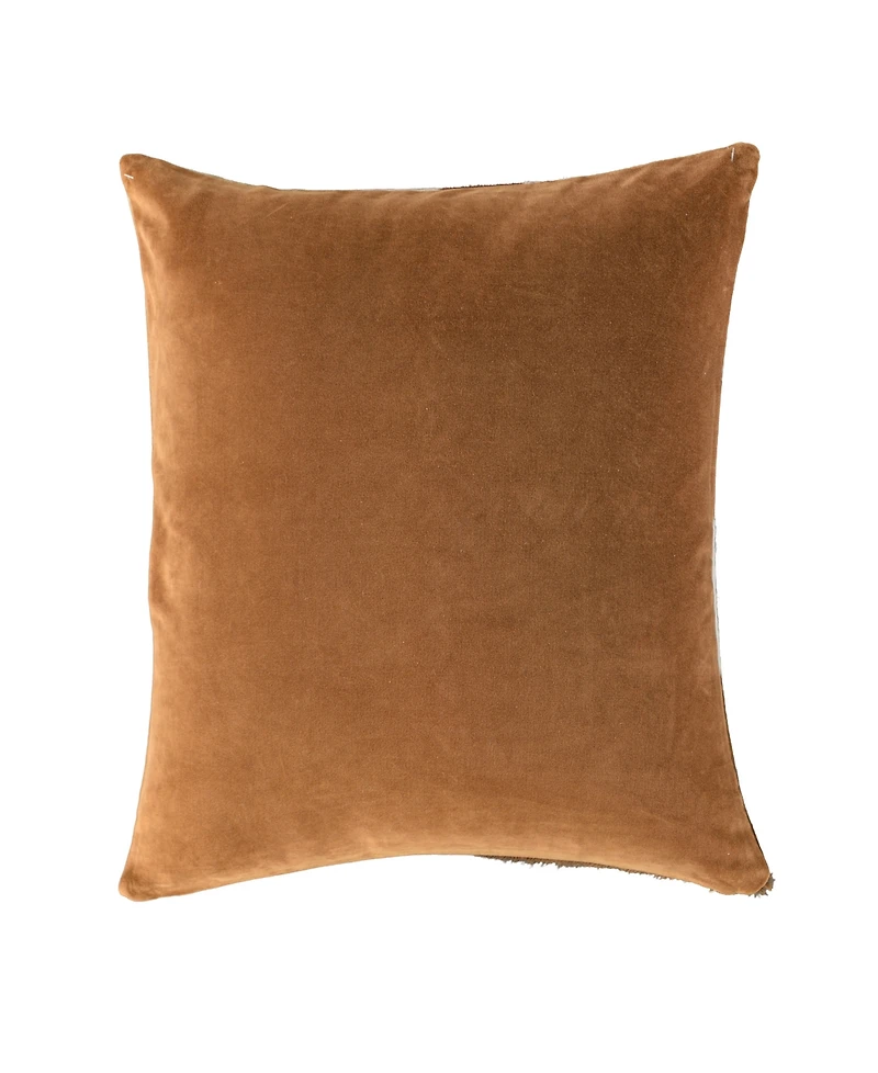 Rizzy Home Judith Leather Cotton Decorative Pillow, 22" x 22"