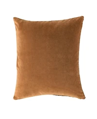 Rizzy Home Judith Leather Cotton Decorative Pillow, 22" x 22"