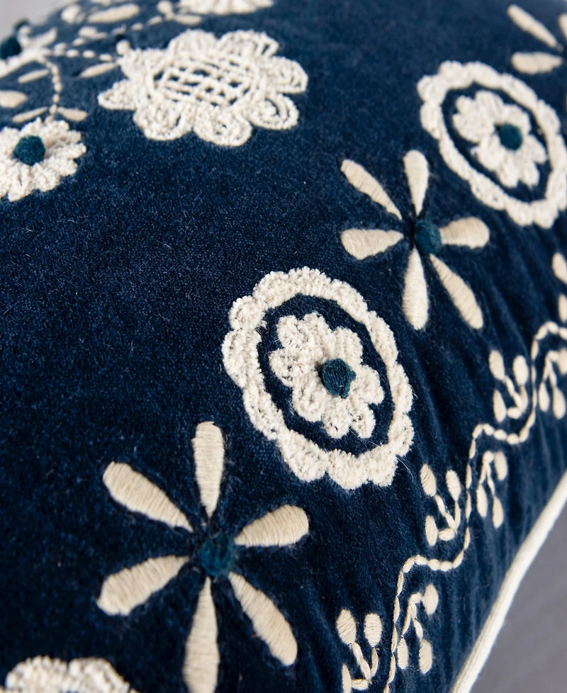 Rizzy Home Minnie Cotton Velvet Decorative Pillow, 14" x 20"