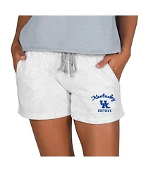 Concepts Sport Women's Ash Kentucky Wildcats Mainstream French Terry Tri-Blend Shorts