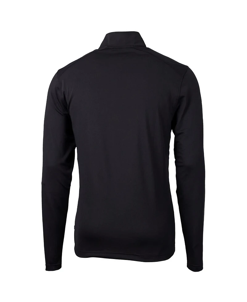 Cutter & Buck Men's Black Philadelphia Eagles Virtue Eco Pique Quarter-Zip Pullover Hoodie