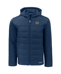 Cutter & Buck Men's Navy Chicago Bears Evoke PrimaLoft Hybrid Eco Softshell Full-Zip Hooded Jacket