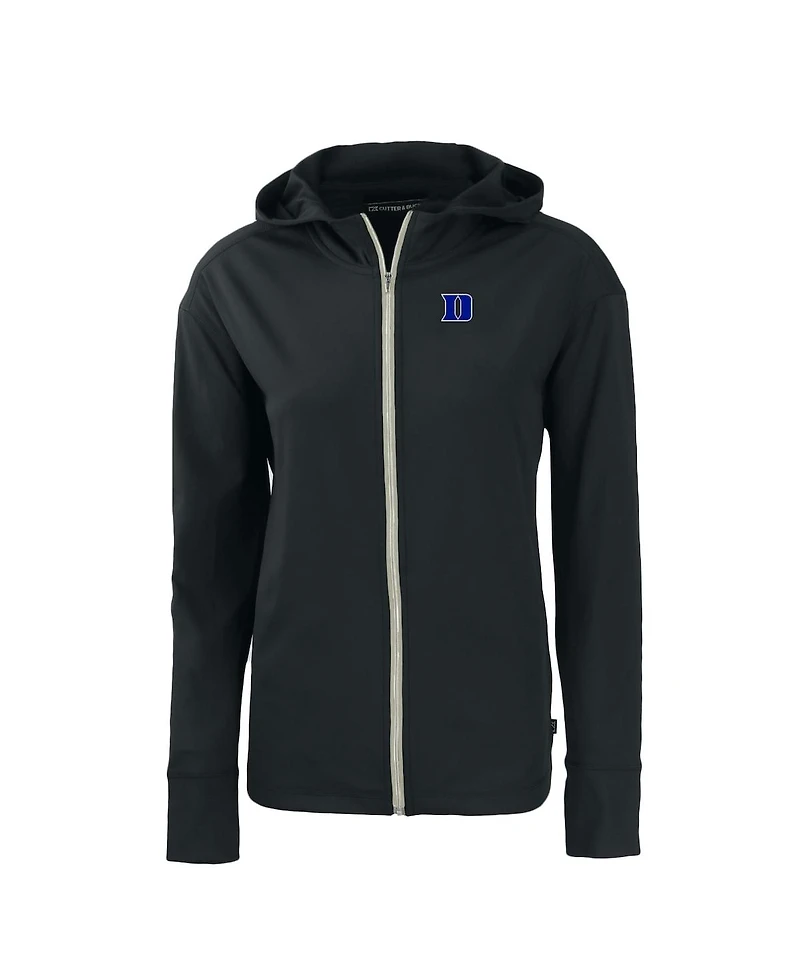 Cutter & Buck Women's Black Duke Blue Devils Daybreak Eco Full-Zip Hoodie