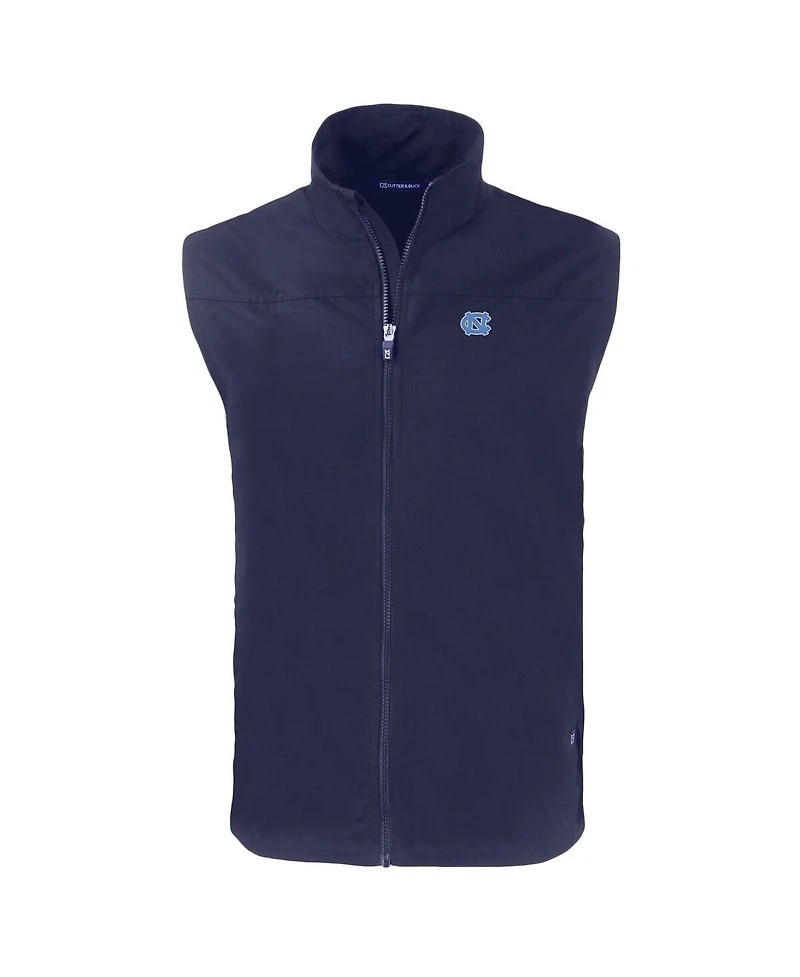 Cutter & Buck Men's Navy North Carolina Tar Heels Charter Eco Full-Zip Vest
