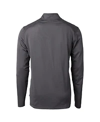 Cutter & Buck Men's Black Georgia Bulldogs Alumni Logo Virtue Dry Tec Eco Pique Micro Stripe Quarter-Zip Sweatshirt