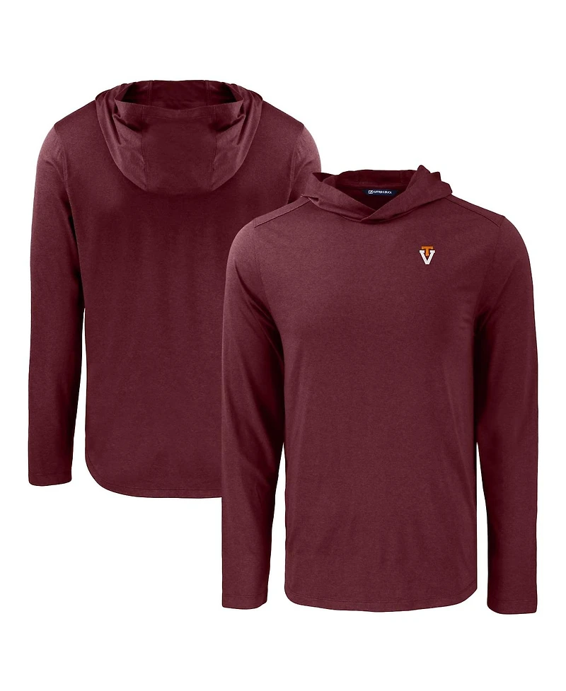 Cutter & Buck Men's Maroon Virginia Tech Hookies Coastline Epic Comfort Eco Long Sleeve Hoodie