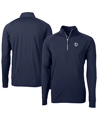 Cutter & Buck Men's Navy New York Yankees Adapt Eco Raglan Quarter-Zip Jacket