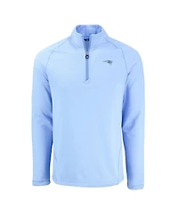 Cutter & Buck Men's Powder Blue Houston Texans Peshastin Eco Fleece Raglan Quarter-Zip Sweatshirt