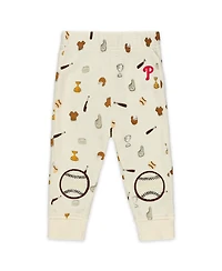 Wear By Erin Andrews Newborn 2-Piece Cream Philadelphia Phillies Waffle-Knit Sleep Set